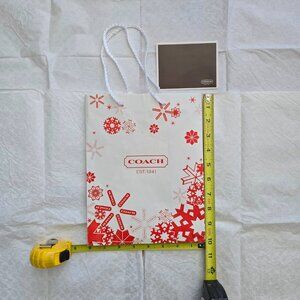 Coach Set: 10x8 Gift Bag, Tissue-4ct, Care Card Envelope - Red Snowflake Limited